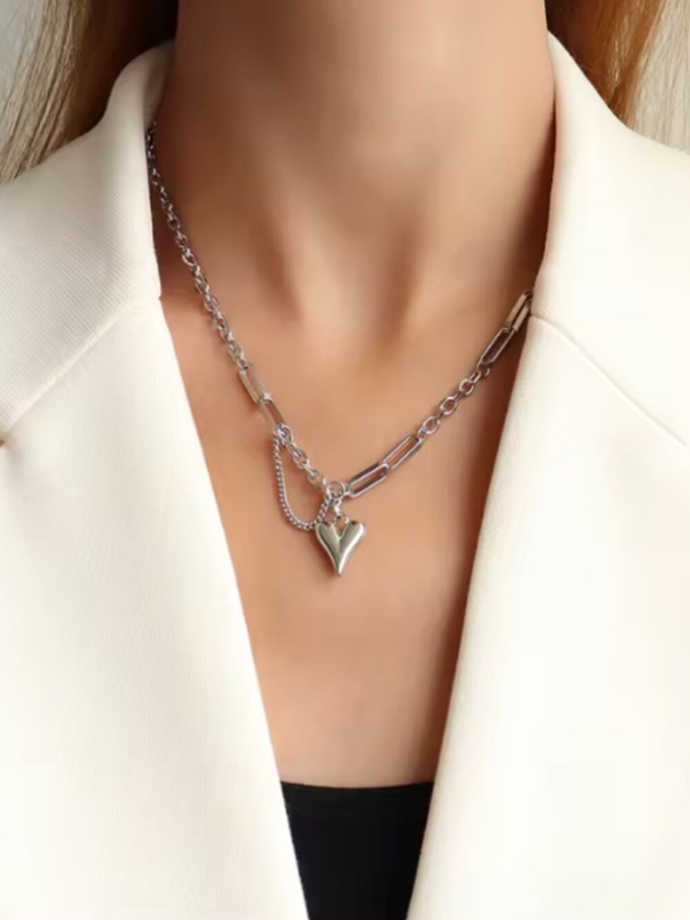 NEW Silver Choker Necklace Statement Necklace Large Bold Necklace